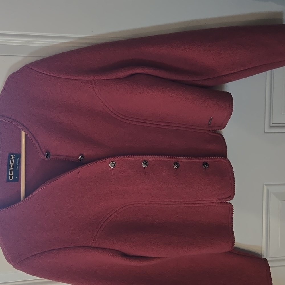 Geiger Women's Raspberry Blazer, Austria Size 42 See Chart..... NWOT